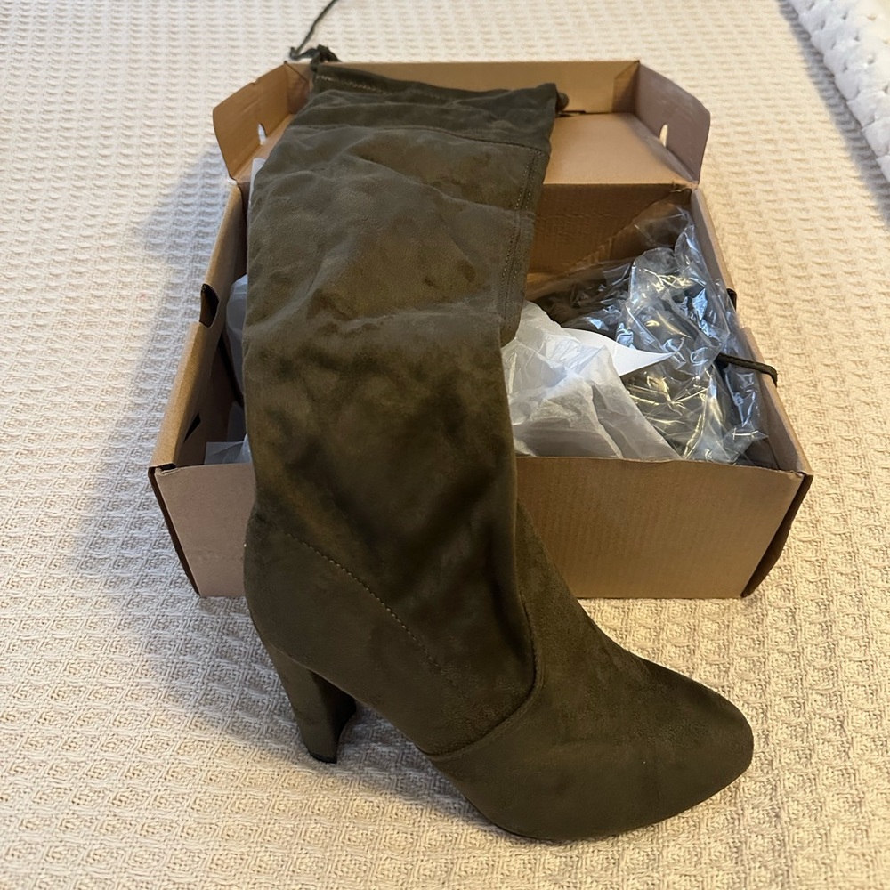 Lust Have over the knee block heel boots